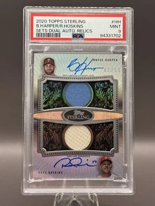 Topps Sterling Bryce Harper Rhys Hoskins 2020 doble reliquia 2/15 PSA 9 POP 1 - Imagen 1 de 5