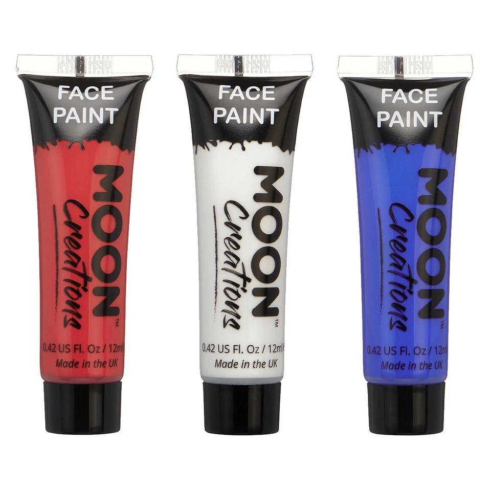 Face & Body Paint Jubilee UK Union Jack Colours by Moon Creations - 12ml - Image 1 of 1