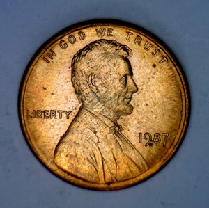 Lincoln Cent 1987-P Uncirculated Red DDR (Early Die state?) - Picture 1 of 9