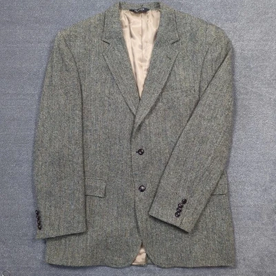 Abrigo deportivo Harris Tweed espiga Jos A Bank de colección para hombre 46 L chaqueta de lana marrón Foto 1 de 4