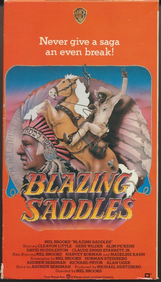 Blazing Saddles Mel Brooks Gene Wilder (VHS, 1986, Warner) Used - Image 1 of 3