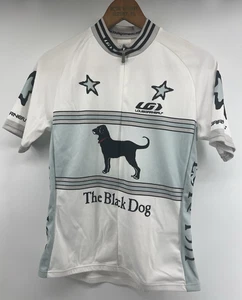 Louis Garneau Cycling Jersey The Black Dog Womens Large Full Zip Short Sleeved - Picture 1 of 6