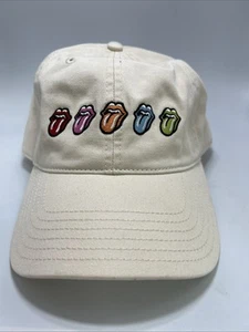 Rolling Stones Graphic American Eagle Baseball Hat Beige Multicolor - Picture 1 of 4