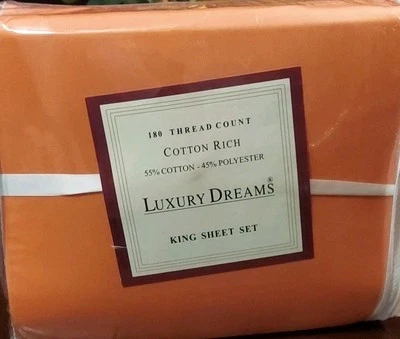 Luxury Dreams King Sheet Set, Orange - Image 1 of 4