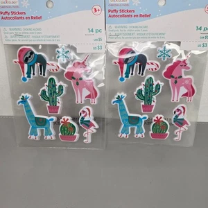 2 Packungen Vintage Creatology Weihnachten-Thema Puffy Aufkleber 14 Stck. Urlaub Einhorn - Bild 1 von 3
