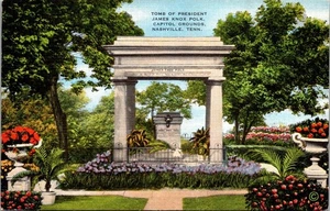 Tomb Of President James Knox Polk Capitol Grounds Nashville Tenn Linen Postcard - Picture 1 of 4