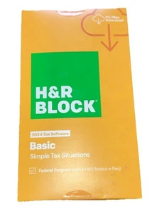 2024 H&R Block Basic simple tax federal e-file pc / mac key card new - Picture 1 of 3