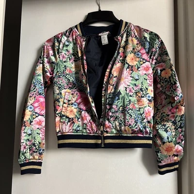 Chaqueta Angela McKay X H&M Floral Satinada Edición Limitada - Talla EE. UU. 10 Bolsillos Cremallera Foto 1 de 4