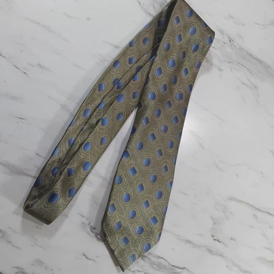 Stafford Green Geometric Woven Wide Silk Tie 60" X 4" - Image 1 of 3