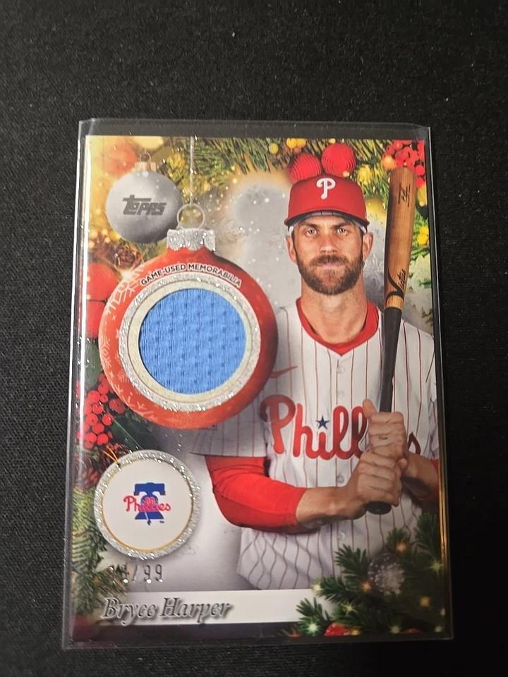 2025 Topps Holiday - Relics Bryce Harper #PR-BH (MEM) 18/99 - Image 1 of 4