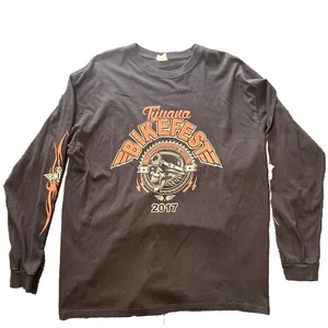 Camiseta Tijuana 2017 Bikefest Moto Gráfica Talla XL Negra Algodón Manga Larga - Imagen 1 de 12
