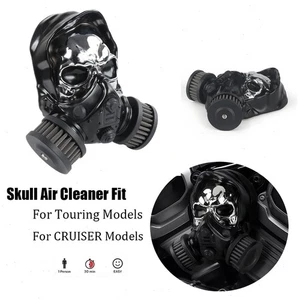 Aluminum Skull High-Flow Air Cleaner Intake Filter For Touring CRUISER Models - Picture 1 of 16