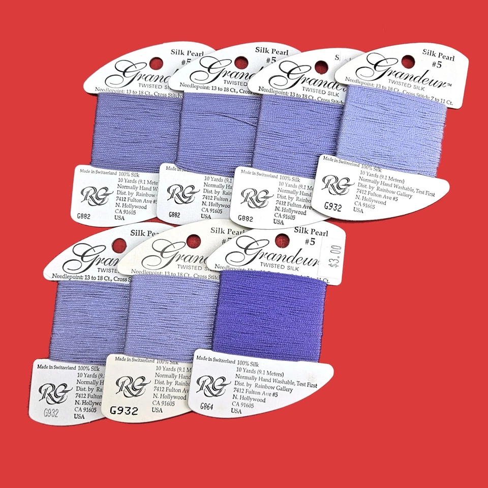 7 SK RAINBOW GALLERY GRANDEUR SILK PEARL #5 THREAD FLOSS LOT: BLUE VIOLET++   BM - Image 1 of 1
