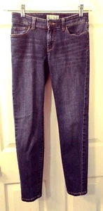 Banana Republic Blue Dark Wash Jeans Petite 25 Straight Leg Skinny Pockets Zip - Picture 1 of 5