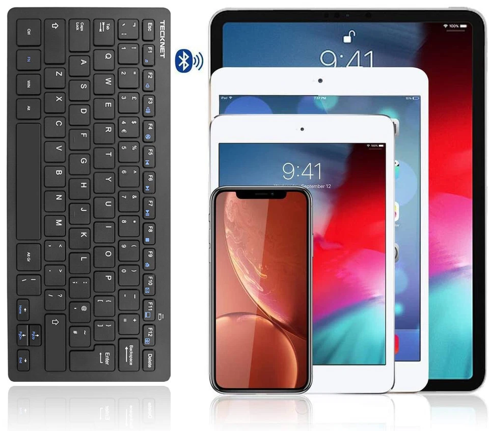 Tecknet Wireless Keyboard Slim Magic iPAD iMAC Air Bluetooth Tablet Keyboard OEM - Image 1 of 4