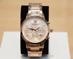 EMPORIO ARMANI MENS WATCH STAINLESS STEEL GOLD STRAP GOLD DIAL AR2452 GENUINE - Picture 1 of 9