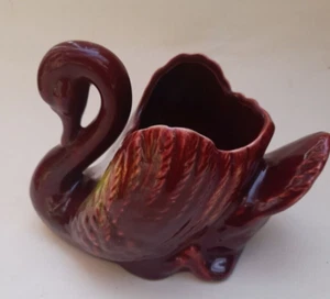 Casey Ware Australian Pottery Swans 80/1  Mottled Red Glaze Planter 1950's - Bild 1 von 8