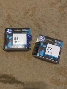 HP Genuine Ink Set HP 56 Black & HP 57 Tri Color (Date:2018 & 2020) NIB - Picture 1 of 10