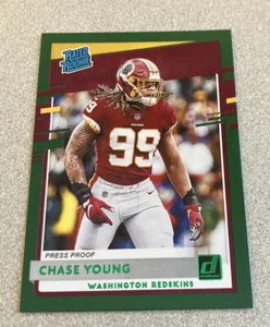 2020 Panini Donruss Rated Rookie Green Press Proof #316 Chase Young - Picture 1 of 2