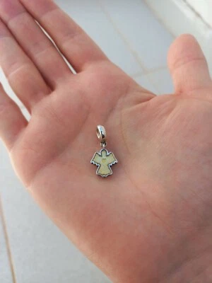 Authentic Pandora Snow Angel Dangle Sparkling Enamel Charm 791238EN51 Retired - Immagine 1 di 4