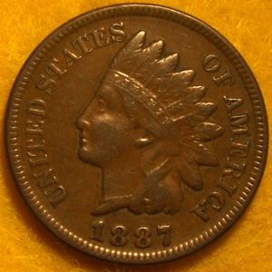 Centavo cabeza india 1887 con plena libertad - Imagen 1 de 6
