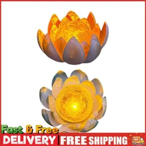Solar Lotus Flower Lamp Waterproof Outdoor Lotus Lantern Auto On for Garden Lawn - Picture 1 of 18
