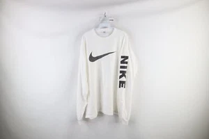 Vtg 90s Nike Mens 2XL Spell Out Travis Scott Big Swoosh Long Sleeve T-Shirt USA - Picture 1 of 10