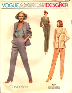 Vogue Diseñador Americano 1971 ~ Calvin Klein ~ Chaqueta-Blusa-Pantalones de Miss - 10 - Imagen 1 de 5