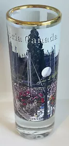 Liquor Shot Glass Photo Background Victoria, British Columbia, CANADA Gold Rim - Picture 1 of 9