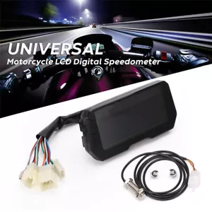 12V Motorcycle Digital Speedometer Odometer RPM Speed Fuel Gauge Universal - Picture 1 of 7