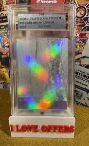 2000-01 MYSTIQUE KOBE BRYANT ERROR BLANK FRONT REFRACTOR #15/15 CGS 9 WCG READ - Picture 1 of 8