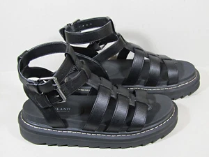 Portland Womens Danni Platform Sandals Black Open Toe Lug Sole Solid Buckle 9.5M - Picture 1 of 9