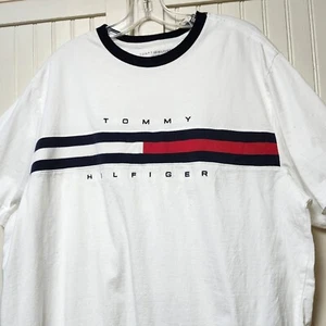 Nueva Camiseta Tommy Hilfiger Para Hombre Blanca Logo Manga Corta Cuello Redondo Talla XLT Grande - Imagen 1 de 4