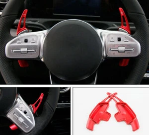 Extensión de paleta de cambio de volante rojo aluminio para Mercedes-Benz GLC 2016-21 - Imagen 1 de 9