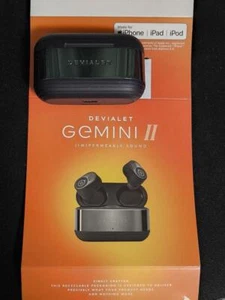 Devialet Gemini II True Wireless Earbuds ANC Bluetooth Noise Cancelling Black  - Picture 1 of 7