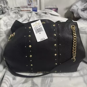 Michael Kors Jetset Black & Gold Stud Purse Retail $398.00 NWT - Picture 1 of 5