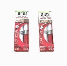 2 COVERGIRL Outlast All Day Lipcolor 24hr Custom Reds 800 Coral Topcoat