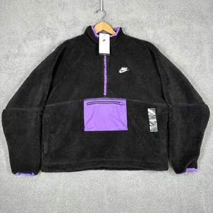 Nike Club Fleecejacke Herren Medium Schwarz Anorak Sherpa Kunstfell DQ4880-010 Neu - Bild 1 von 9