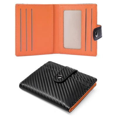 Men Business Casual Outdoor Portable Small Slim Wallet RFID Card Holder Zip Coin - Image 1 of 4