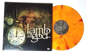 Disco de vinilo homónimo Lamb of God #2 naranja/negro certificado de autenticidad autografiado - Imagen 1 de 7