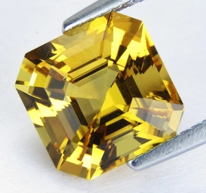 4.84Cts Ravishing Natural Citrine 10mm Asscher Cut Loose Brazil Gemstone Ref-VDO - Picture 1 of 4