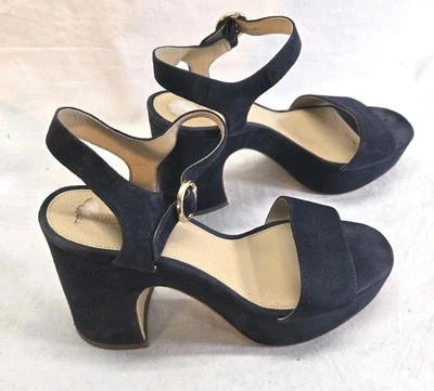 Michael Kors Mujer Talla 8M Azul Gamuza Punta abierta Tacones Plataforma Alta  Foto 1 de 4