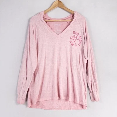 Torrid 超柔软衬衫加大尺寸 1X 粉红色粉色 Her Fight Is My Fight 连帽 — 第 1/4 张图片