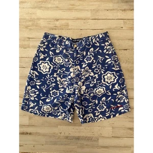 Ralph Lauren Polo Sport Navy Cream Floral 100% Cotton Shorts 32 C100114 - Picture 1 of 9
