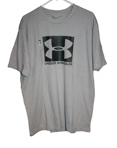 Under Armour UA Boxed Sportstyle Men's Logo T-Shirt Grey Black Size XL NEW - Picture 1 of 2
