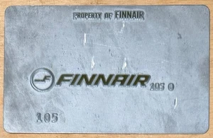 Placa de validación de billetes de avión Finnair vintage - Imagen 1 de 2