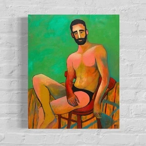 Handsome Male Art Gay Man By Man Contemporary Nede Male Picture - Picture 1 of 2