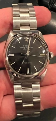 Rolex 34 mm acero inoxidable Air-King OYSTER PERPETUAL 5500 esfera negra Foto 1 de 4