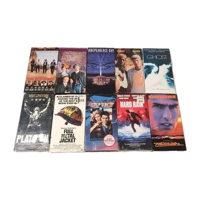 Lot Of 10 VHS Movies TOP GUN, PLATOON, DAYS OF THUNDER, INDEPENDENCE DAY +6 MORE - Image 1 of 4