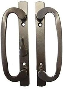 Mango de patio estilo mortaja controles de marco, posición B, sin llave, bronce - Imagen 1 de 3